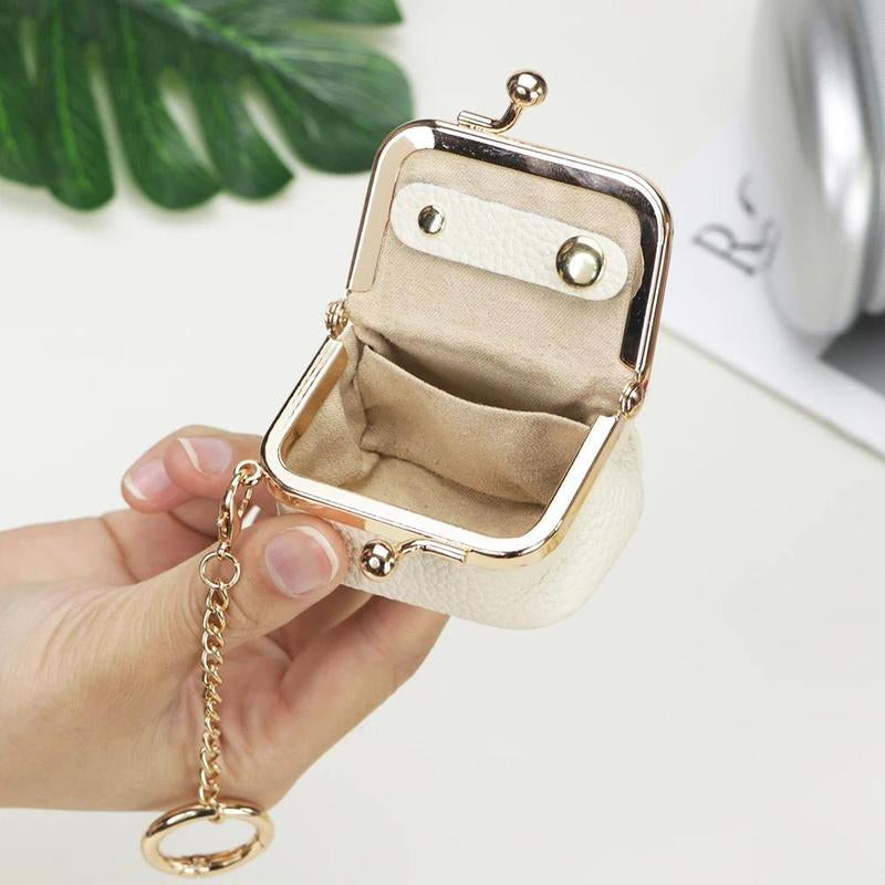 Royal Bagger Genuine Leather Mini Kiss Lock Coin & Jewelry Box, Removable Keychain, Storage for Rings, Earrings, Necklaces 2894