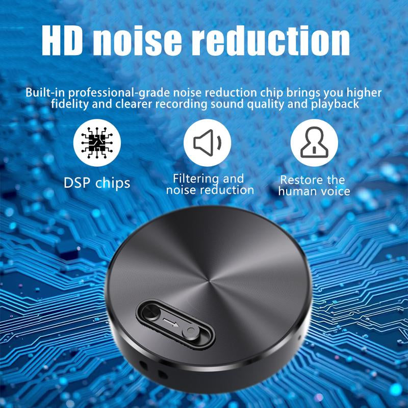 Smart Voice Recorder – One-Touch Recording, HD Noise Reduction，Long Battery, Large Storage, Support Voice to Text