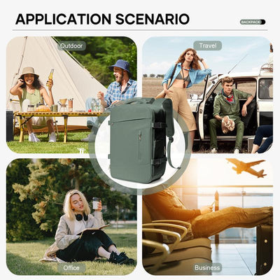 COOWOZ Carry on Vacuum Travel Backpack for Women Men,Large Airport Backpack with Shoe Compartment,Airplane Laptop Backpack