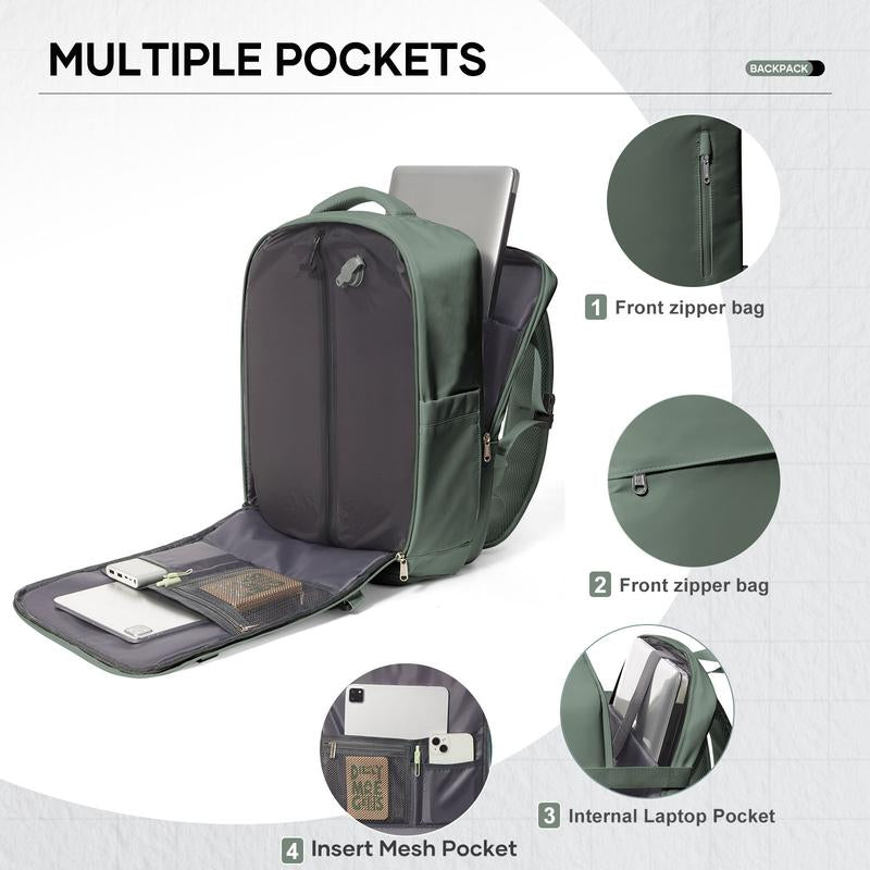 COOWOZ Carry on Vacuum Travel Backpack for Women Men,Large Airport Backpack with Shoe Compartment,Airplane Laptop Backpack