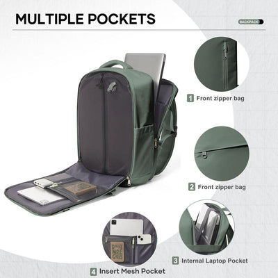 COOWOZ Carry on Vacuum Travel Backpack for Women Men,Large Airport Backpack with Shoe Compartment,Airplane Laptop Backpack