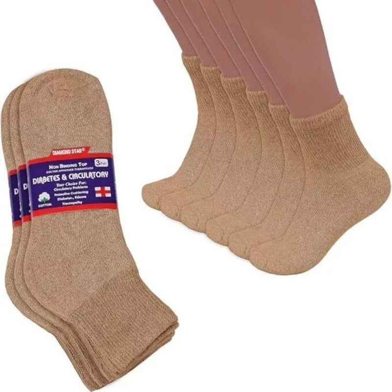 DIAMOND STAR Wholesale Bulk Lot Diabetic Ankle Socks, Non-Binding Circulatory Doctor Approved Cushion Cotton Quarter Socks for Men’S Women’S Big Loose Size 9-11, 10-13, 13-15