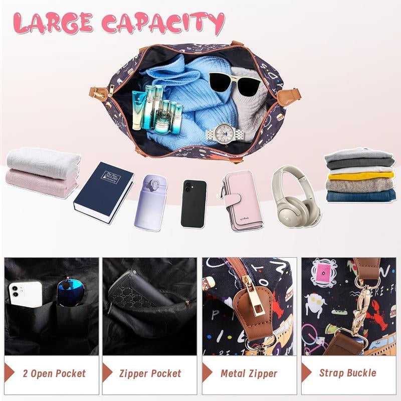 Weekender Bags Extra Large Stylish Travel Friends TV Show Duffle Bag with Shoulder Strap Surface Waterproof Carry on Travel Bag Lightweight Overnight Hospital Bags Western Gifts for Women