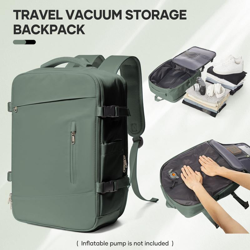 COOWOZ Carry on Vacuum Travel Backpack for Women Men,Large Airport Backpack with Shoe Compartment,Airplane Laptop Backpack