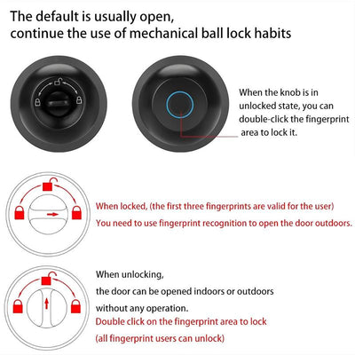 Smart Fingerprint Door Knob, 1Pc Smart Lock with Anti-Theft Function, Intelligent Door Knob with APP Suitable for Rooms, Offices, Apartments, Warehouses, and Garages 2025 #Springtok Gift