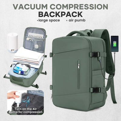 COOWOZ Carry on Vacuum Travel Backpack for Women Men,Large Airport Backpack with Shoe Compartment,Airplane Laptop Backpack